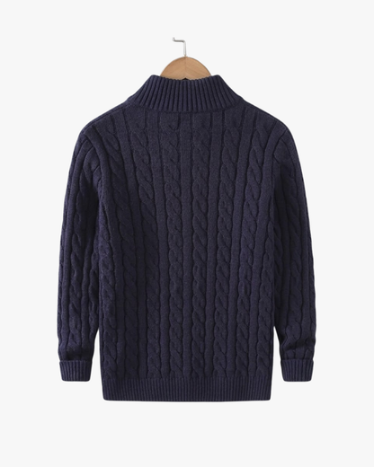 Cable Knit Quarter-Zip Sweater