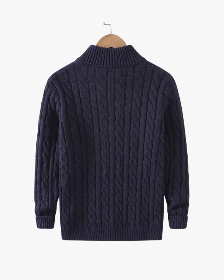 Cable Knit Quarter-Zip Sweater