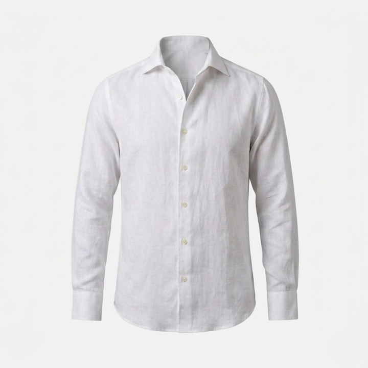 Lightweight Linen Shirt with Spread Collar