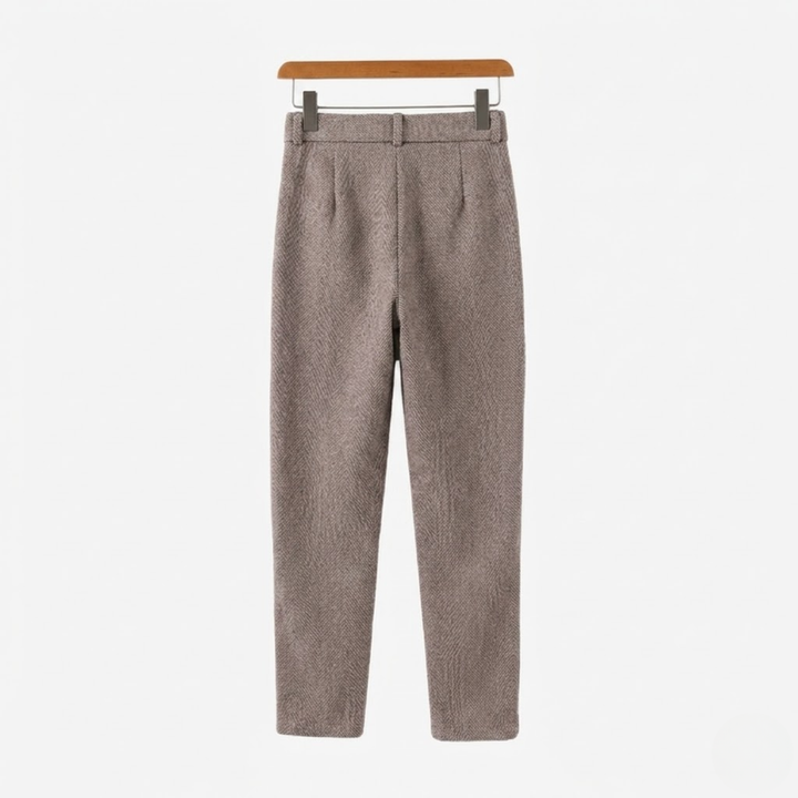 Tailored Tapered Herringbone Trousers