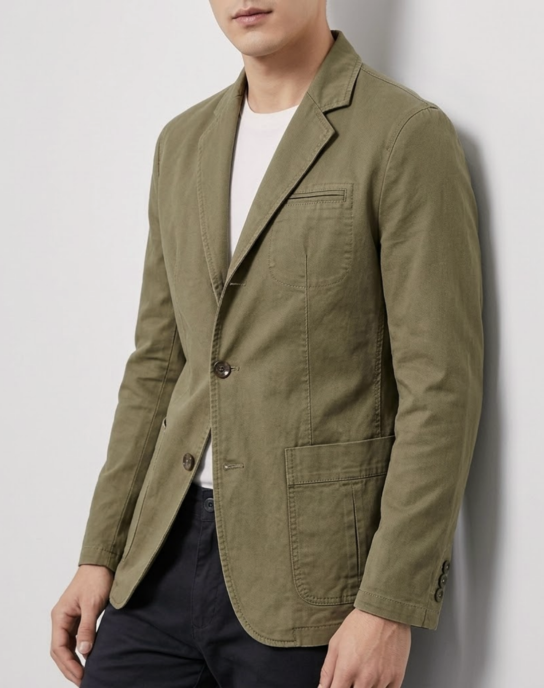 Relaxed Cotton Canvas Button-Front Jacket