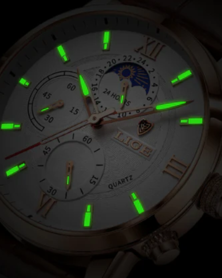 Alden Elegant Chronograph Moonphase Watch – Precision Timepiece