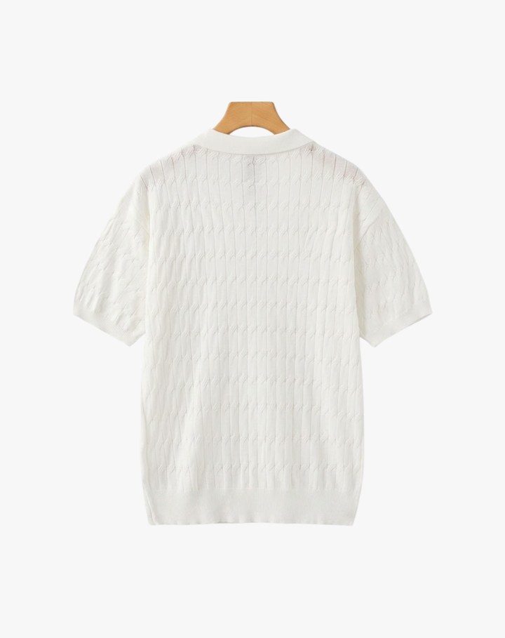 Textured Knit Polo Shirt