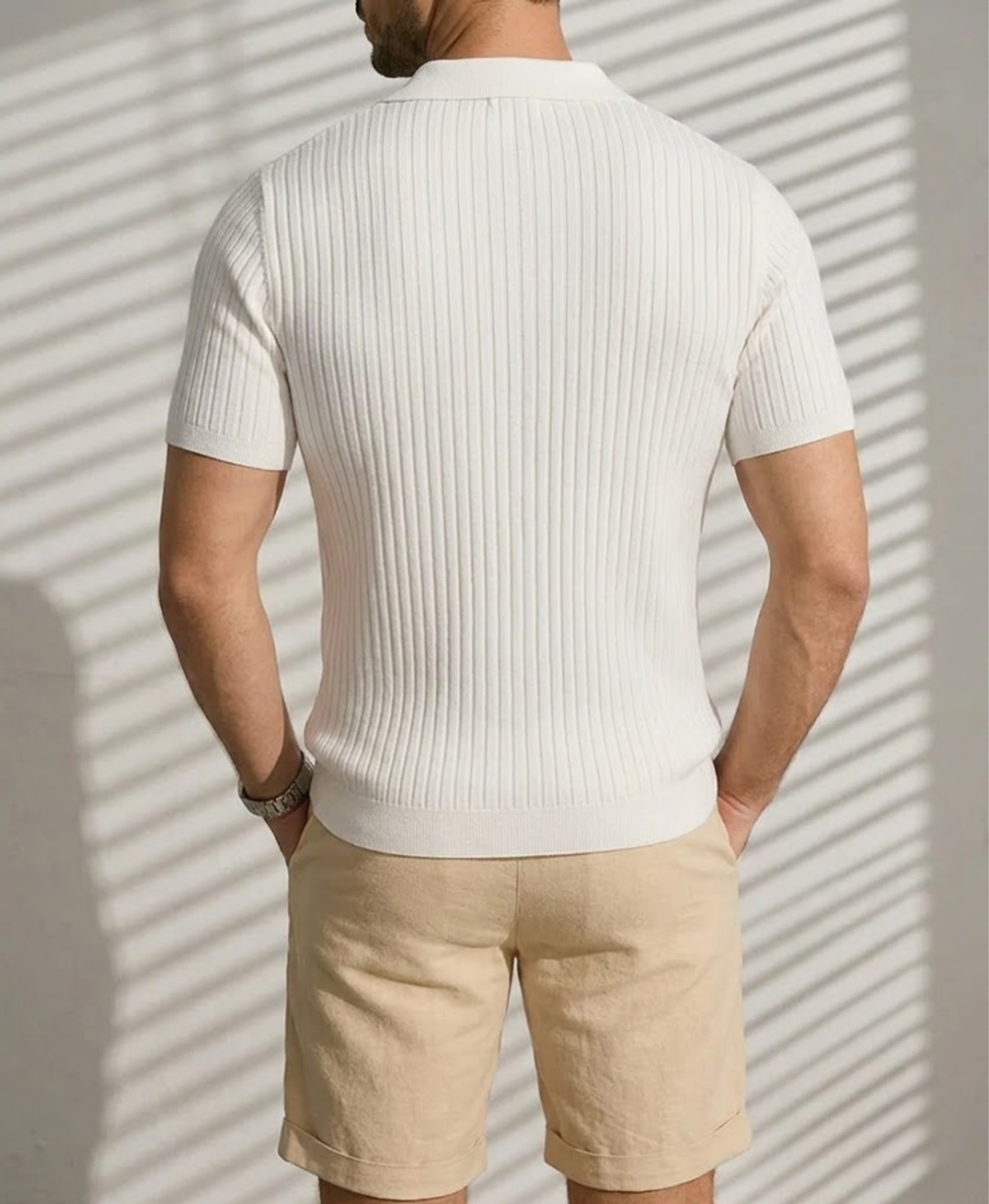 Classic Structured Knit Polo Shirt