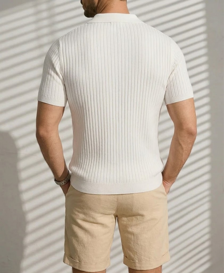 Classic Structured Knit Polo Shirt