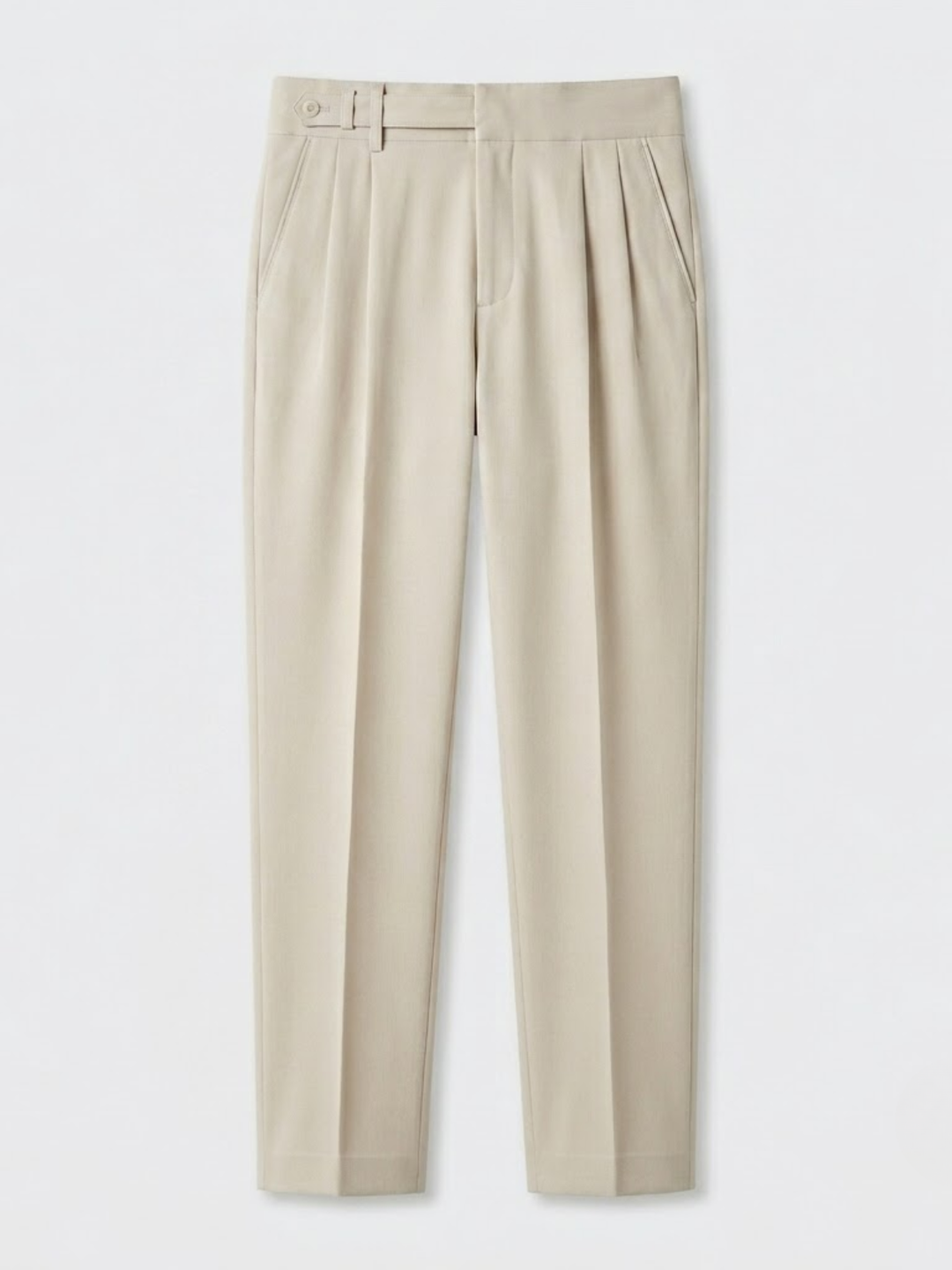 Single Pleat Belted Trousers