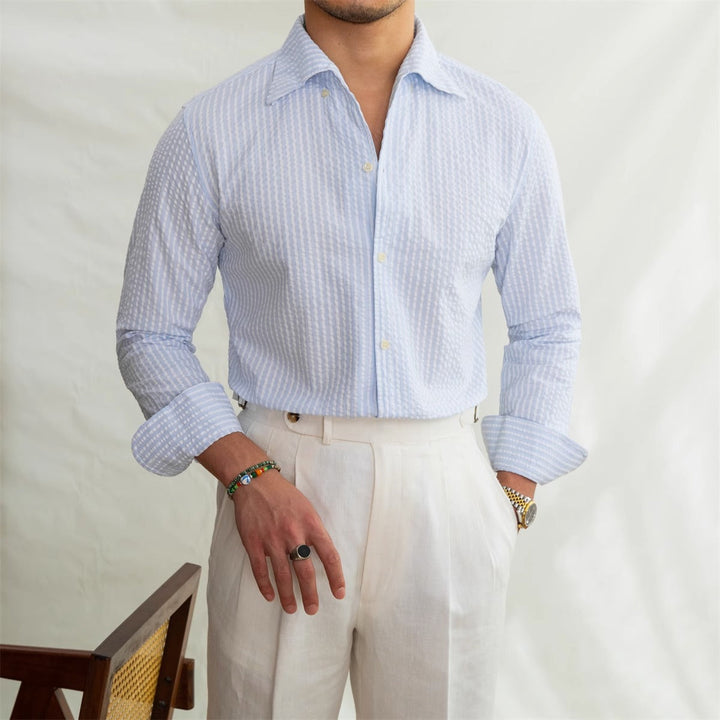 Martino Striped Seersucker Shirt