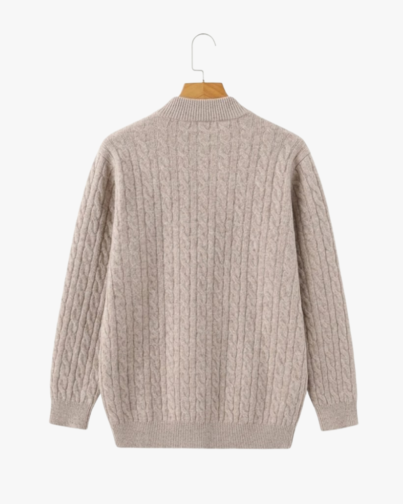 Harlan Cable-Knit Half-Zip Sweater
