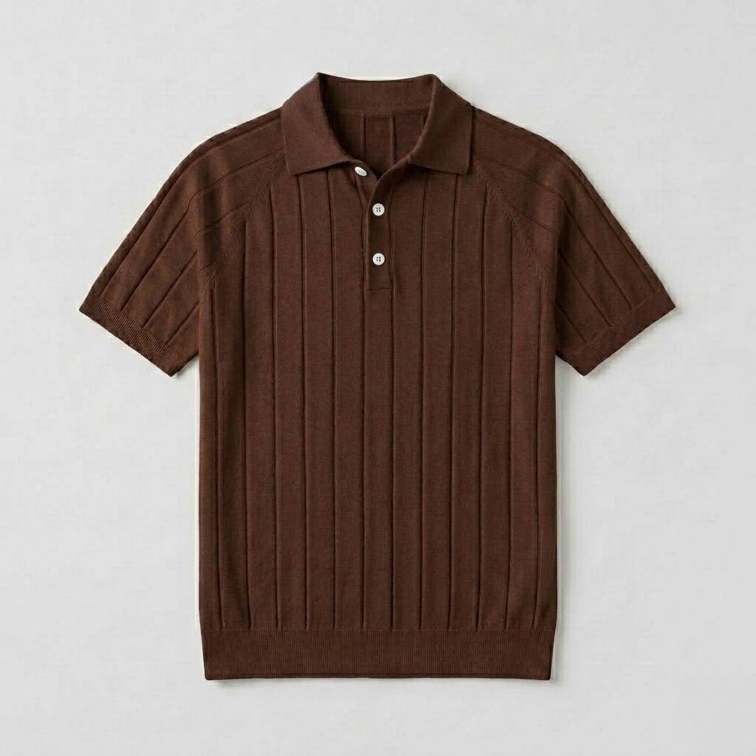 Massimo Premium Ribbed Knit Polo Shirt
