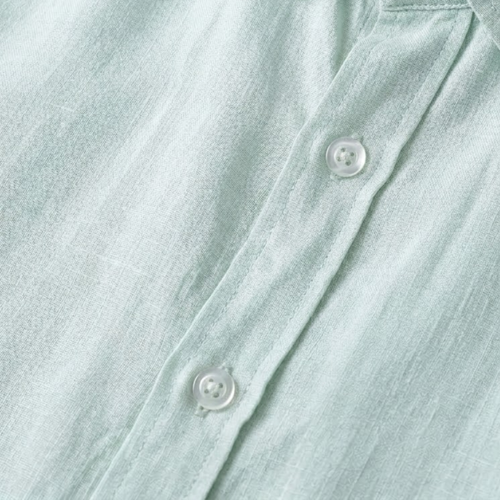 Lightweight Linen Shirt with Spread Collar