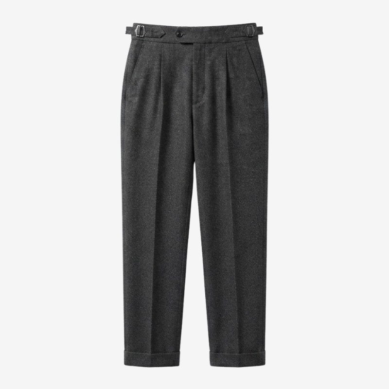 Classic Pleated Trousers with Side Adjusters