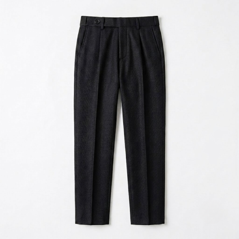 Tailored Herringbone Wool Trousers