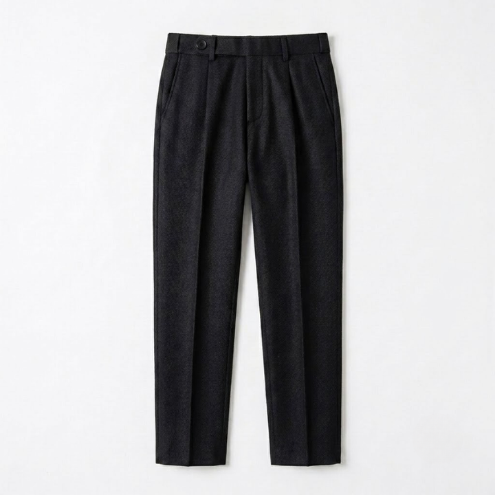 Tailored Herringbone Wool Trousers