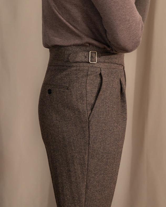 High-Rise Wool Blend Tailored Trousers