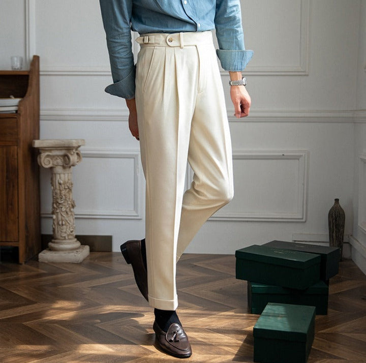 Double Pleat Trousers with Side Adjusters