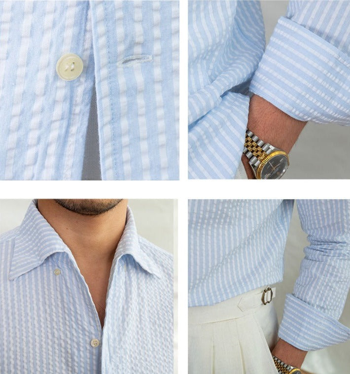 Martino Striped Seersucker Shirt