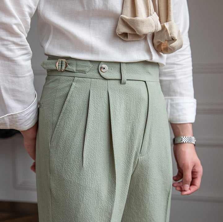 Nicolas Lightweight Seersucker Trousers