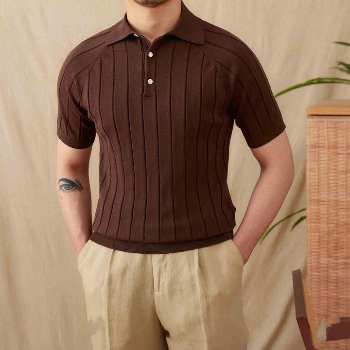 Massimo Premium Ribbed Knit Polo Shirt