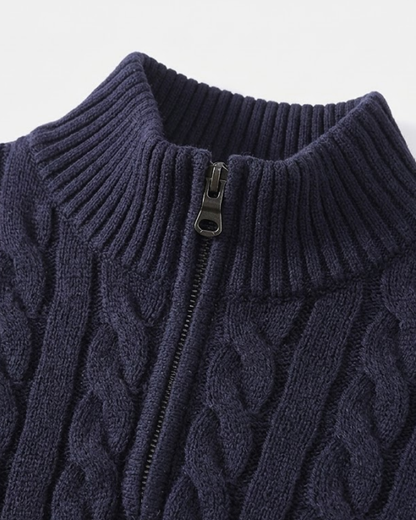 Cable Knit Quarter-Zip Sweater