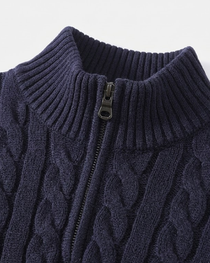 Cable Knit Quarter-Zip Sweater