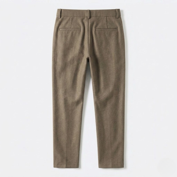 Pleated Wool Blend Tapered Trousers