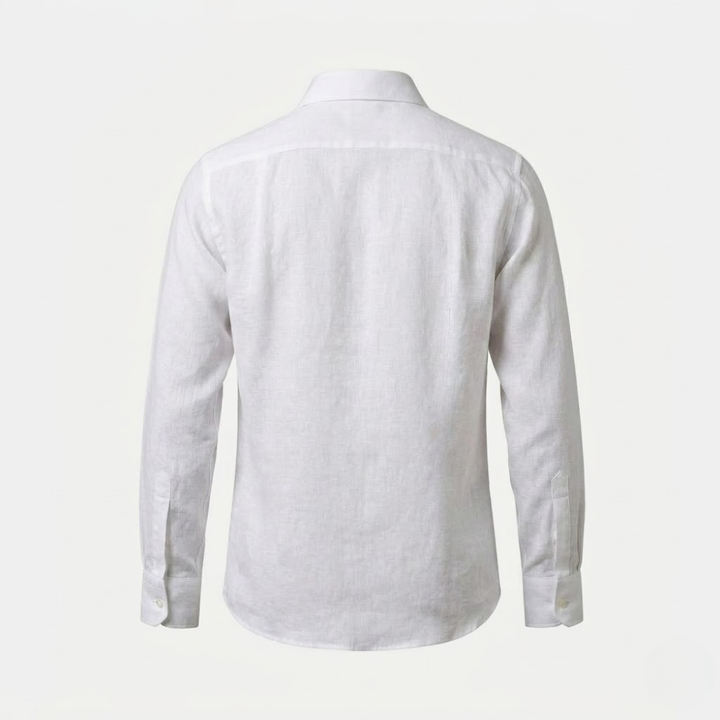 Lightweight Linen Shirt with Spread Collar