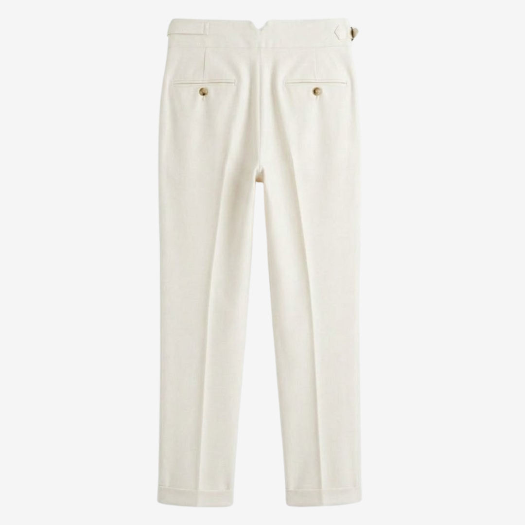 High-Rise Pleated Tailored Trousers
