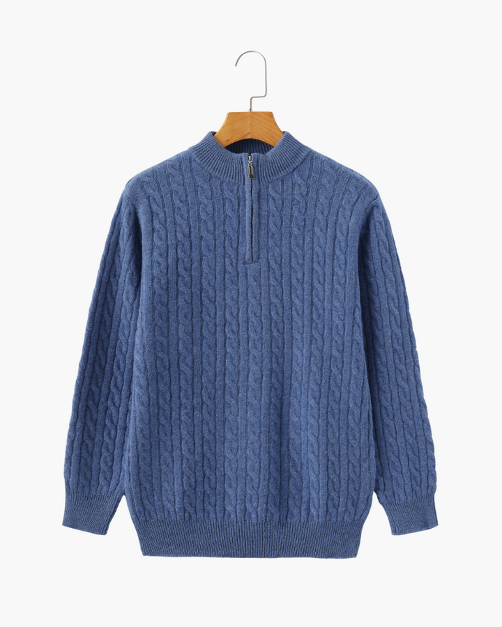 Harlan Cable-Knit Half-Zip Sweater
