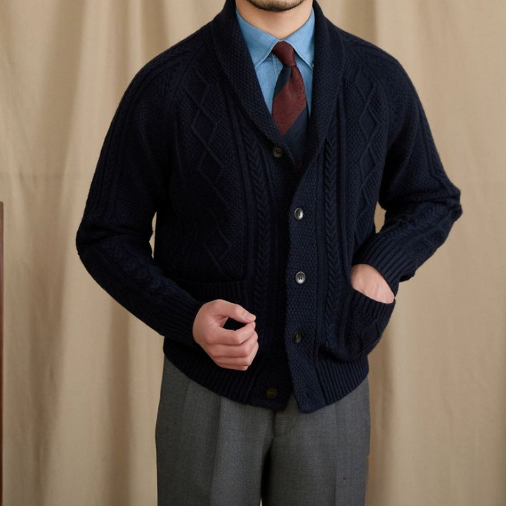 Dario Classic Cable-Knit Cardigan