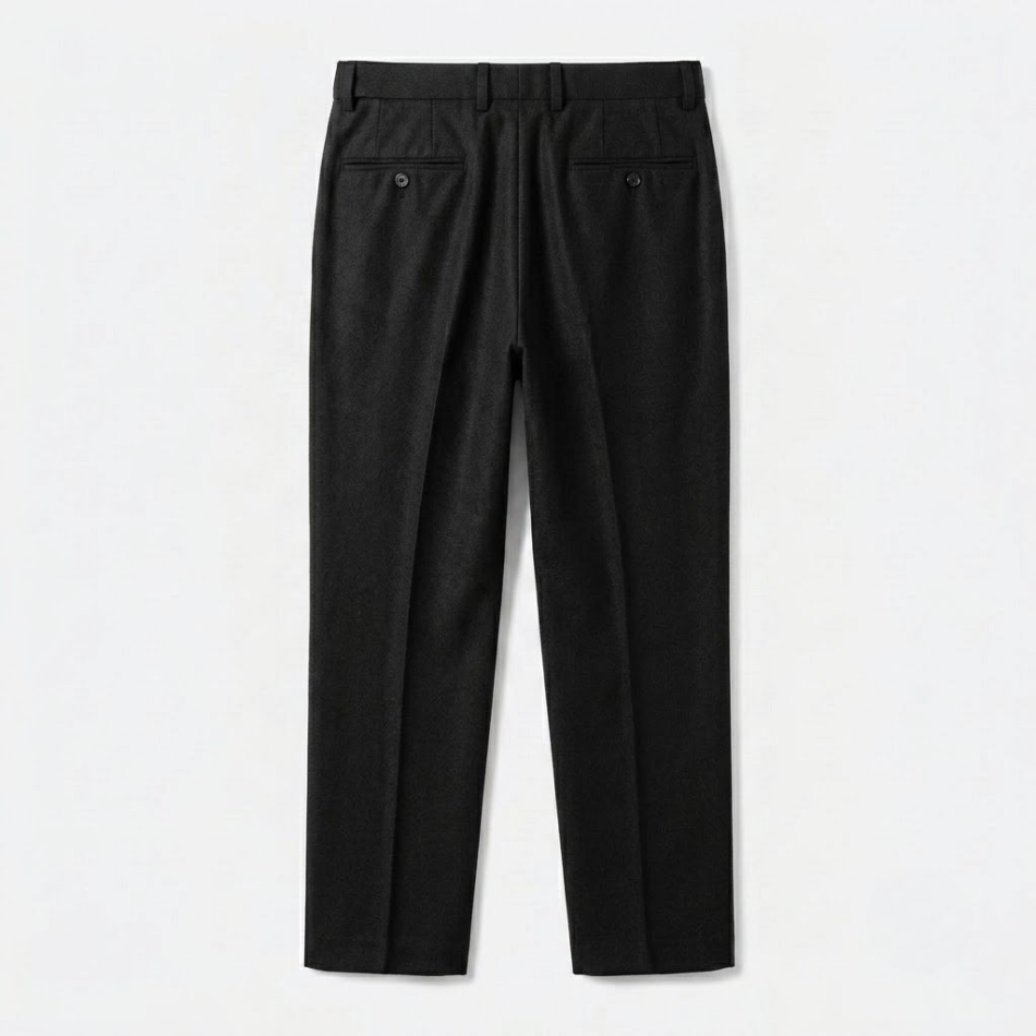 Single-Pleat Wool Blend Trousers