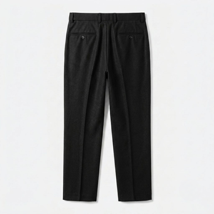 Single-Pleat Wool Blend Trousers