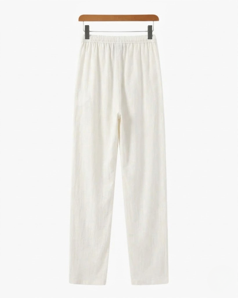 Tailored Pleated Linen Pants
