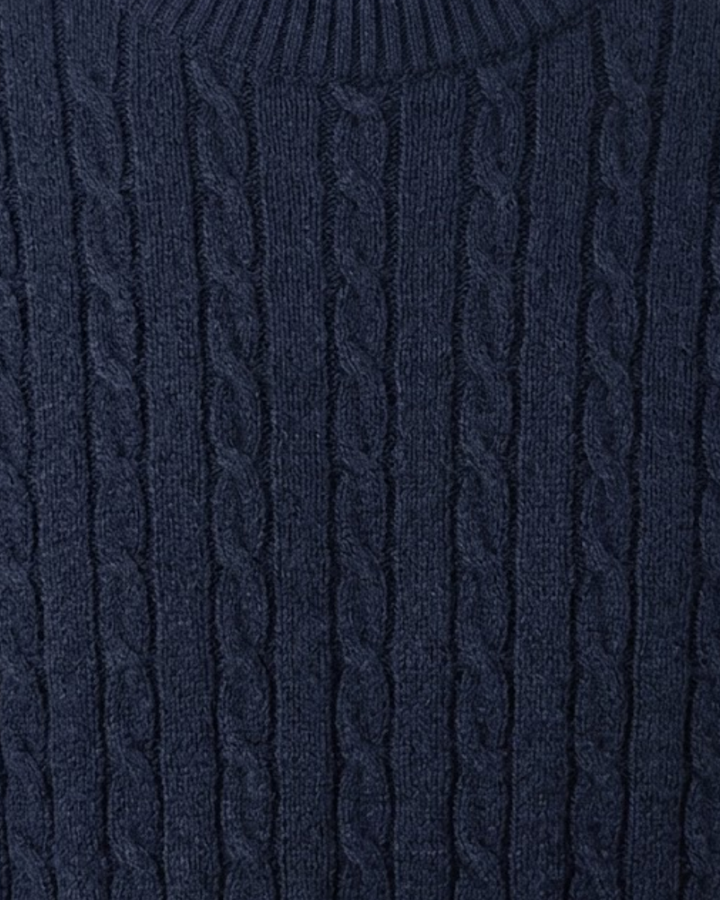 Classic Cable Knit Crewneck Sweater