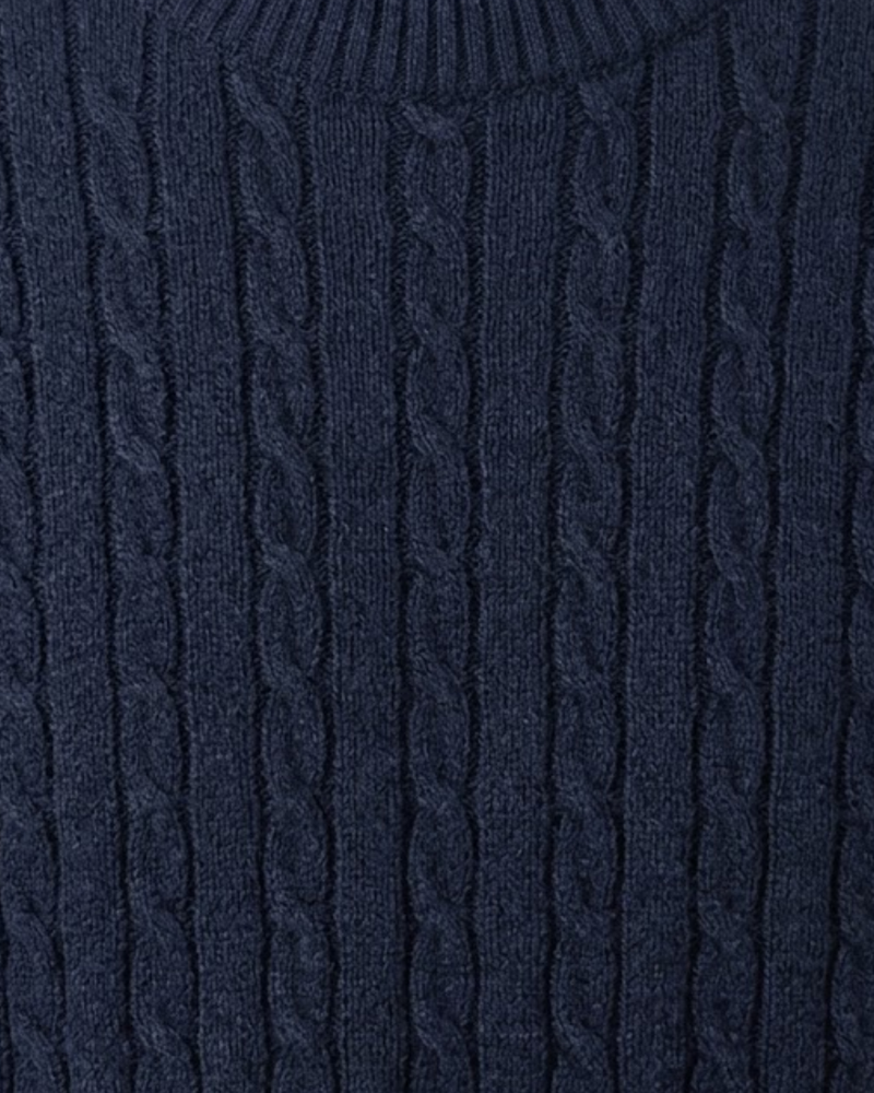Classic Cable Knit Crewneck Sweater
