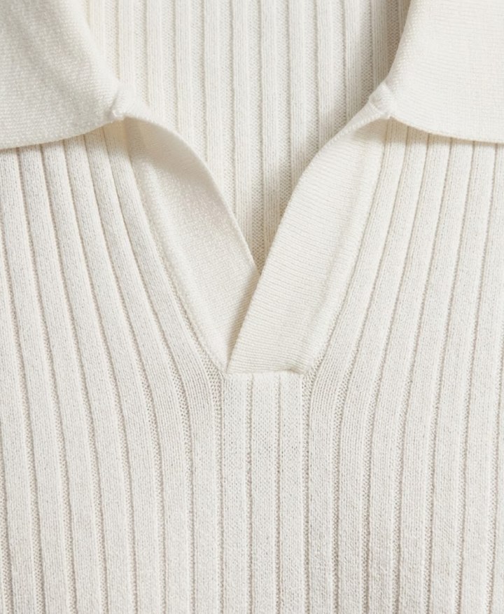 Classic Structured Knit Polo Shirt
