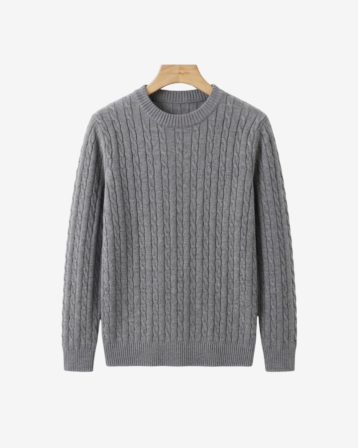 Classic Cable Knit Crewneck Sweater