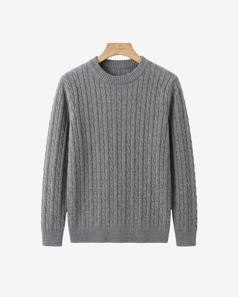 Classic Cable Knit Crewneck Sweater