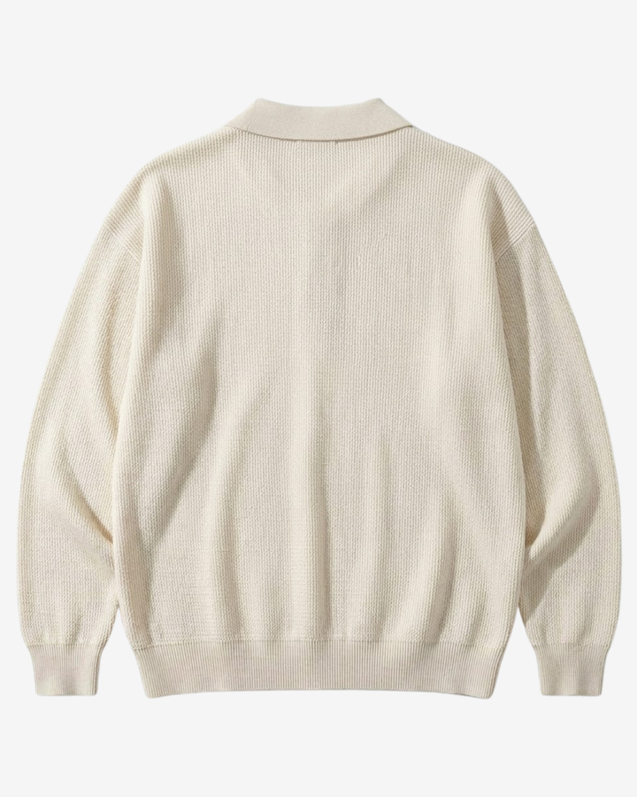 Cotton Knit V-Neck Polo Shirt