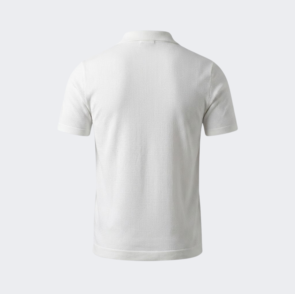 Classic V-Neck Knit Polo Shirt