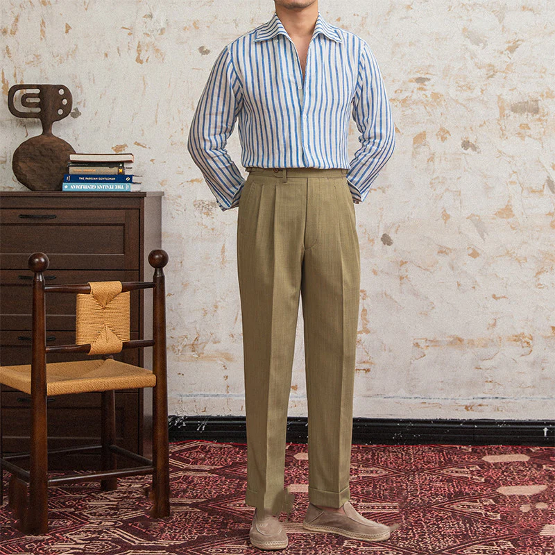 Lorenzo Classic Striped Linen Shirt