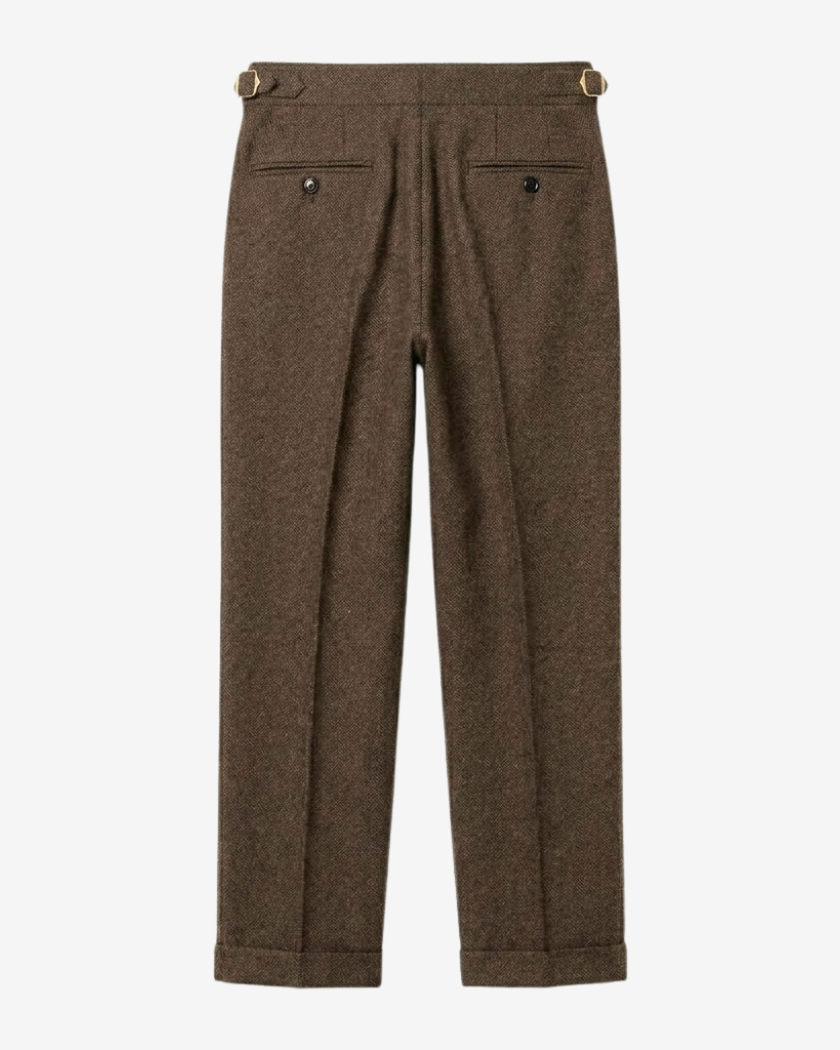 High-Rise Wool Blend Tailored Trousers