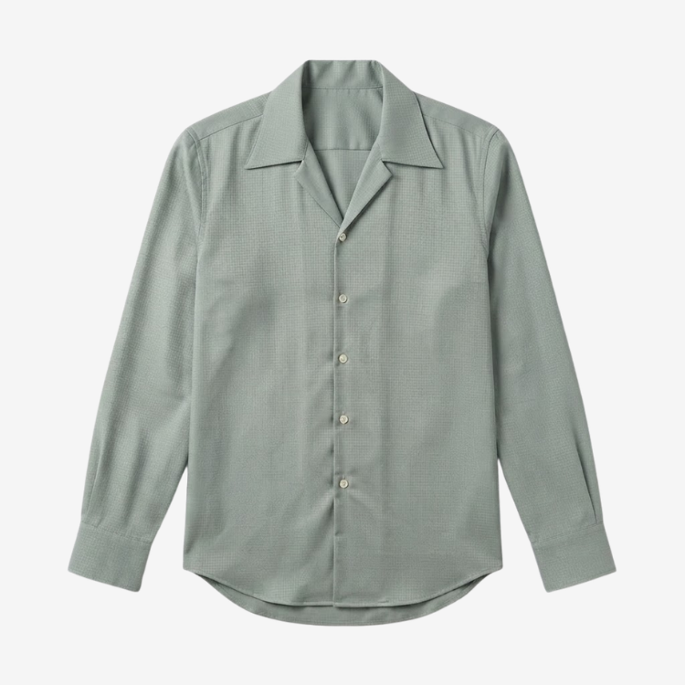 Classic Cotton Blend Shirt with Spread Collar