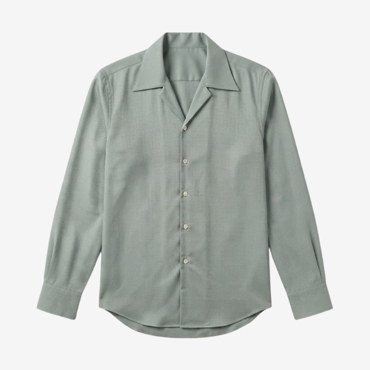 Classic Cotton Blend Shirt with Spread Collar