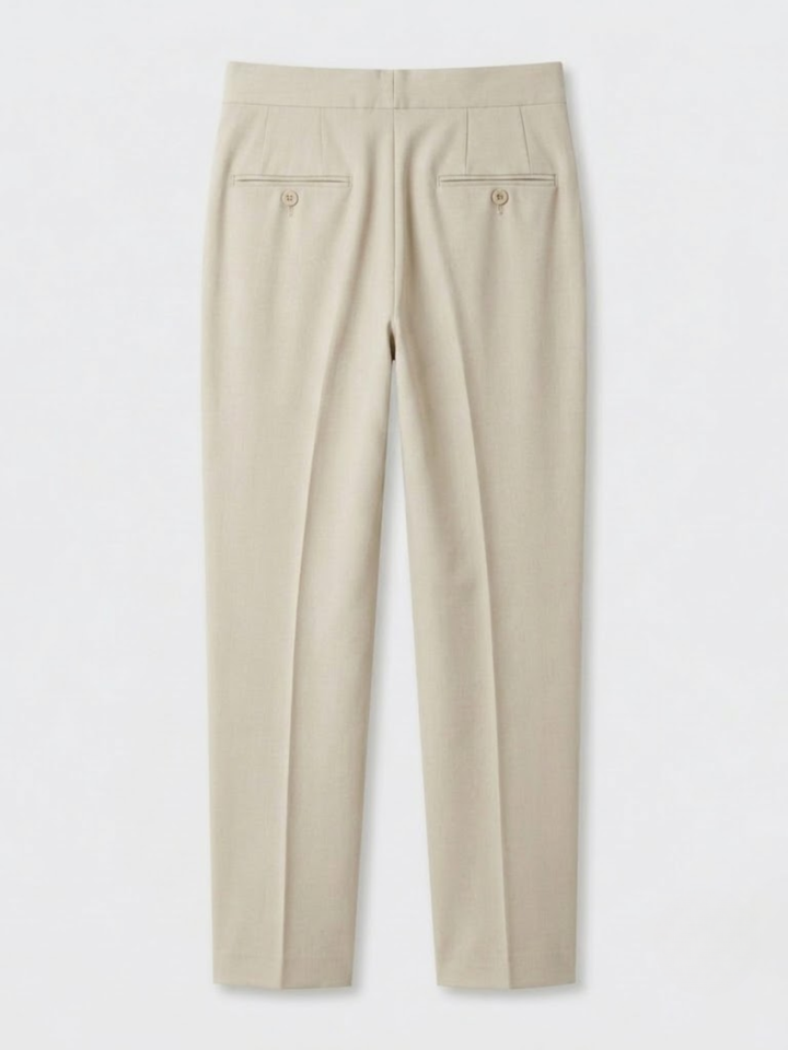 Single Pleat Belted Trousers