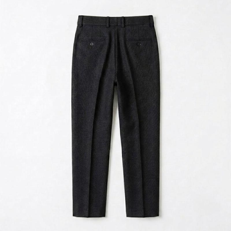 Tailored Herringbone Wool Trousers