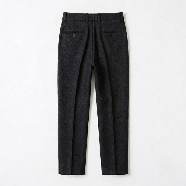 Tailored Herringbone Wool Trousers