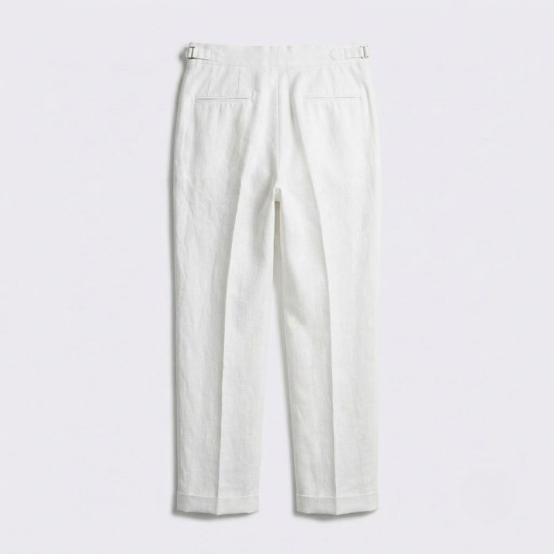 Classic Pleated Linen Trousers