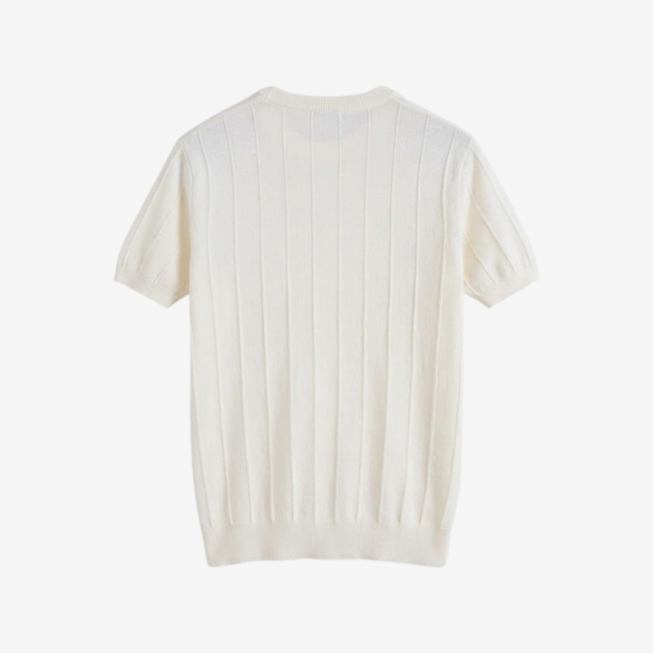 Classic Ribbed Cotton Blend Knit Shirt