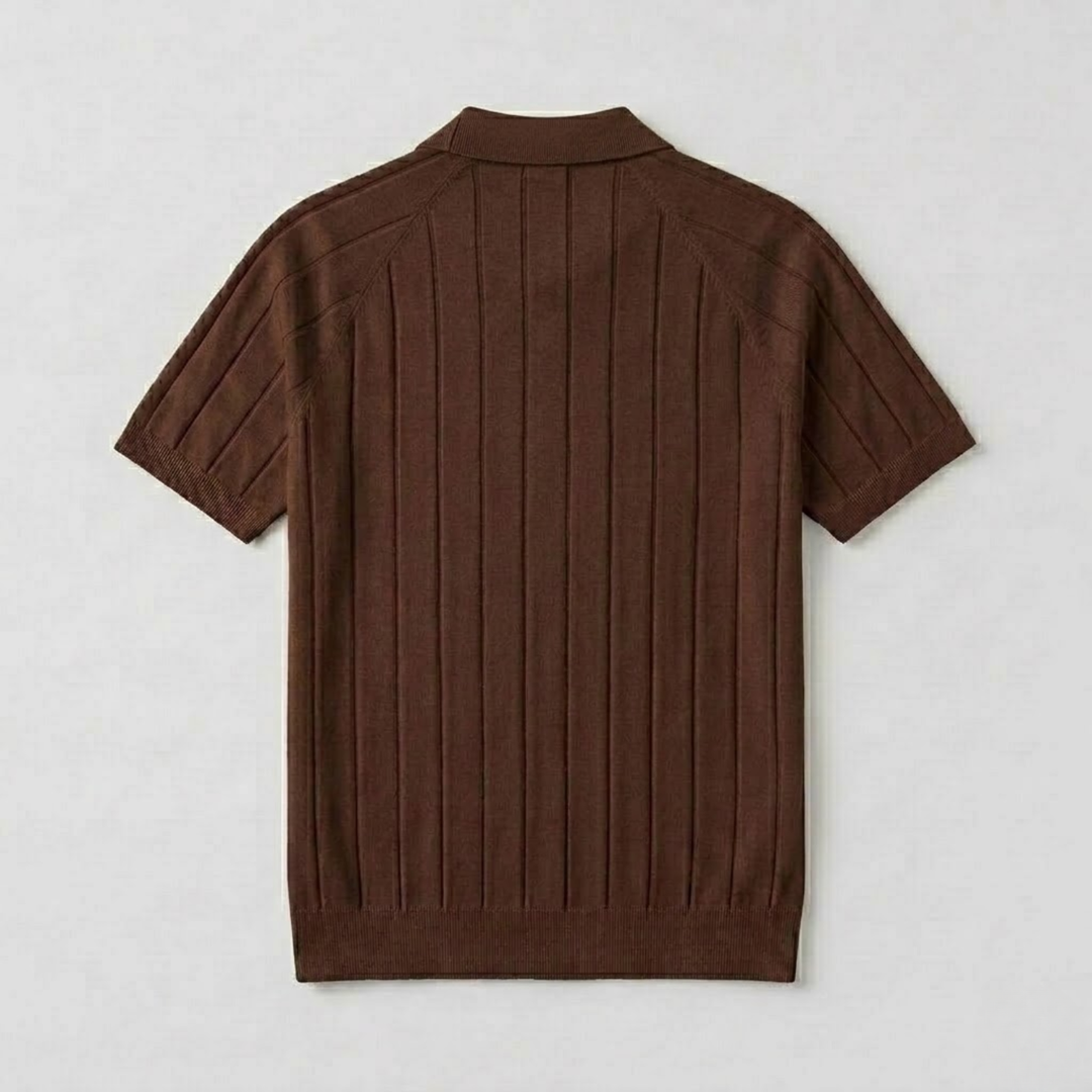 Massimo Premium Ribbed Knit Polo Shirt