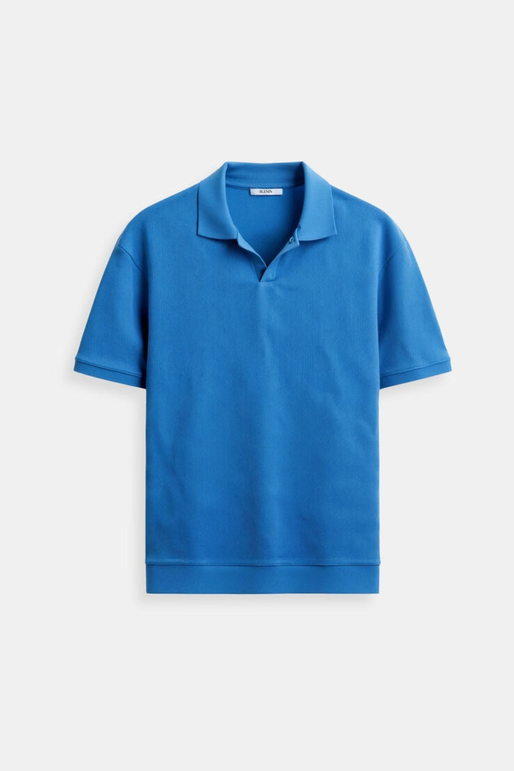 LEON Premium Knit Open-Collar Polo Shirt